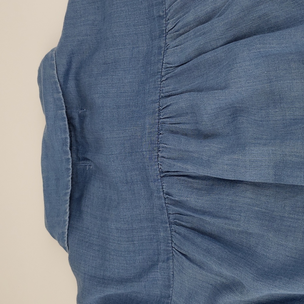 Madewell Central Drapey Button Front Shirt Size XS Bright Indigo Oversized - Picture 9 of 9
